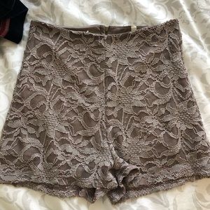 Paper Crane Lace Tan Shorts
